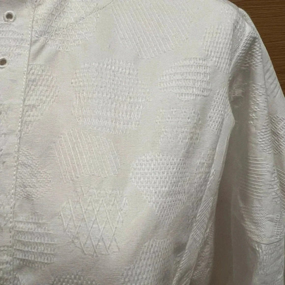 Chloe | Puff-Sleeved V-Neck Blouse | White/Ivory | Size 38 Womens 4 US | NWT - Picture 6 of 15